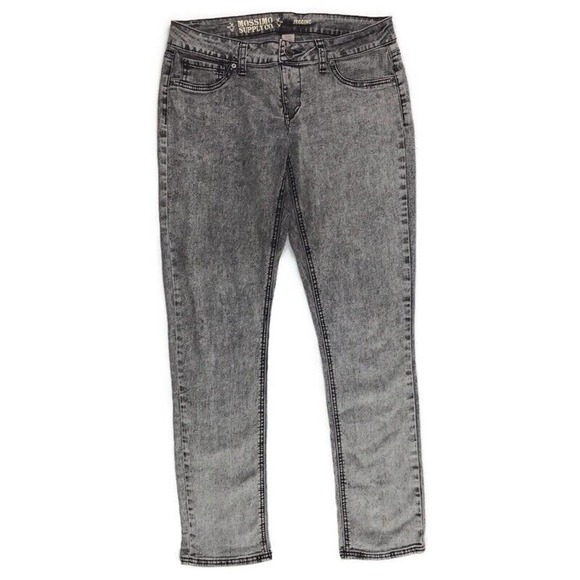 Mossimo Stretch Low Rise Juniors Acid Wash Black Jegging Jeans Womens 11 - Picture 1 of 7